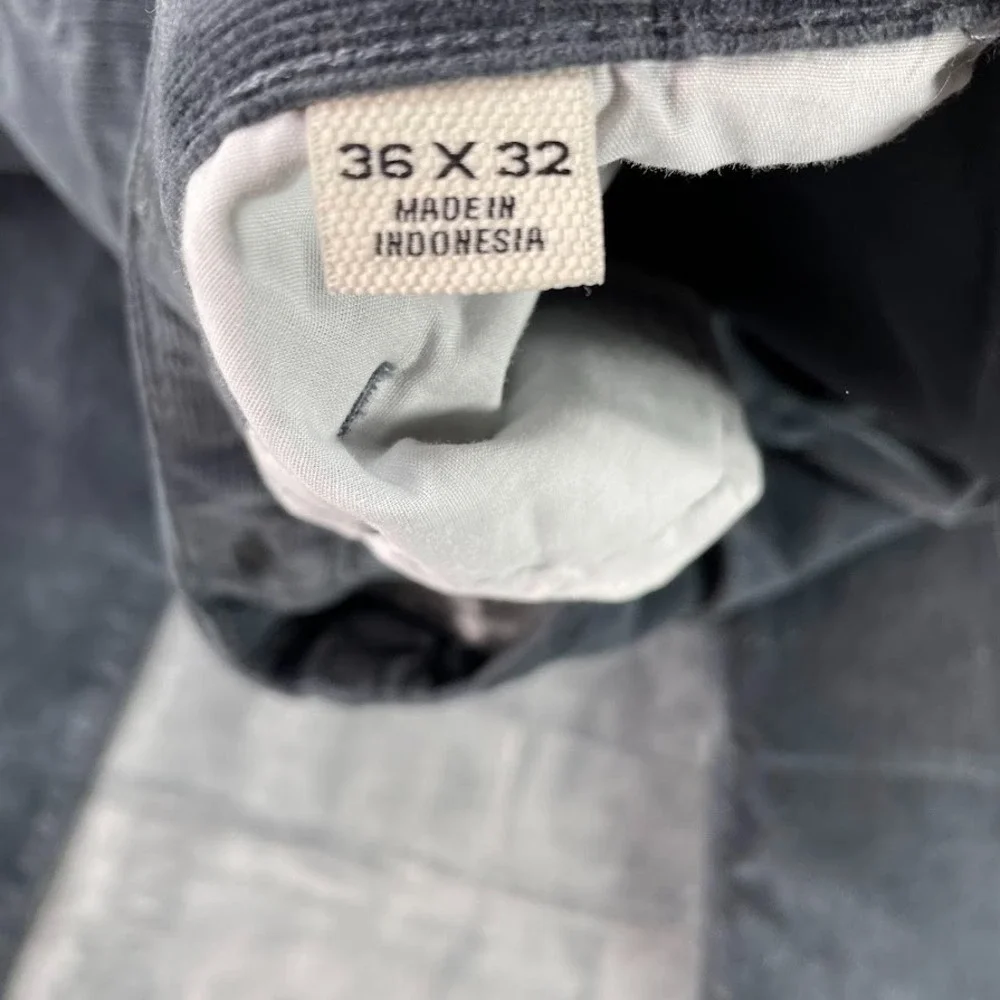 Flint and Tinder Corduroy Pants HB Athletic Tapered Fit Charcoal Gray Mens 36x32